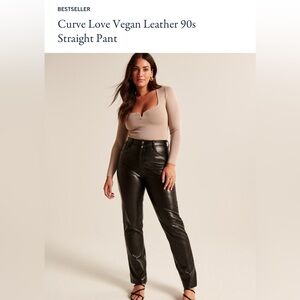 Abercrombie & Fitch Curve Love Vegan Leather 90s Straight pant